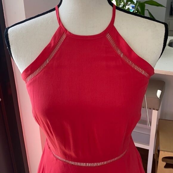 Aqua Women's Red Ladder‎ Inset Fit And Flare Dress - Picture 5 of 9